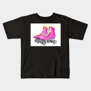 Watercolor Roller Skates Kids T-Shirt